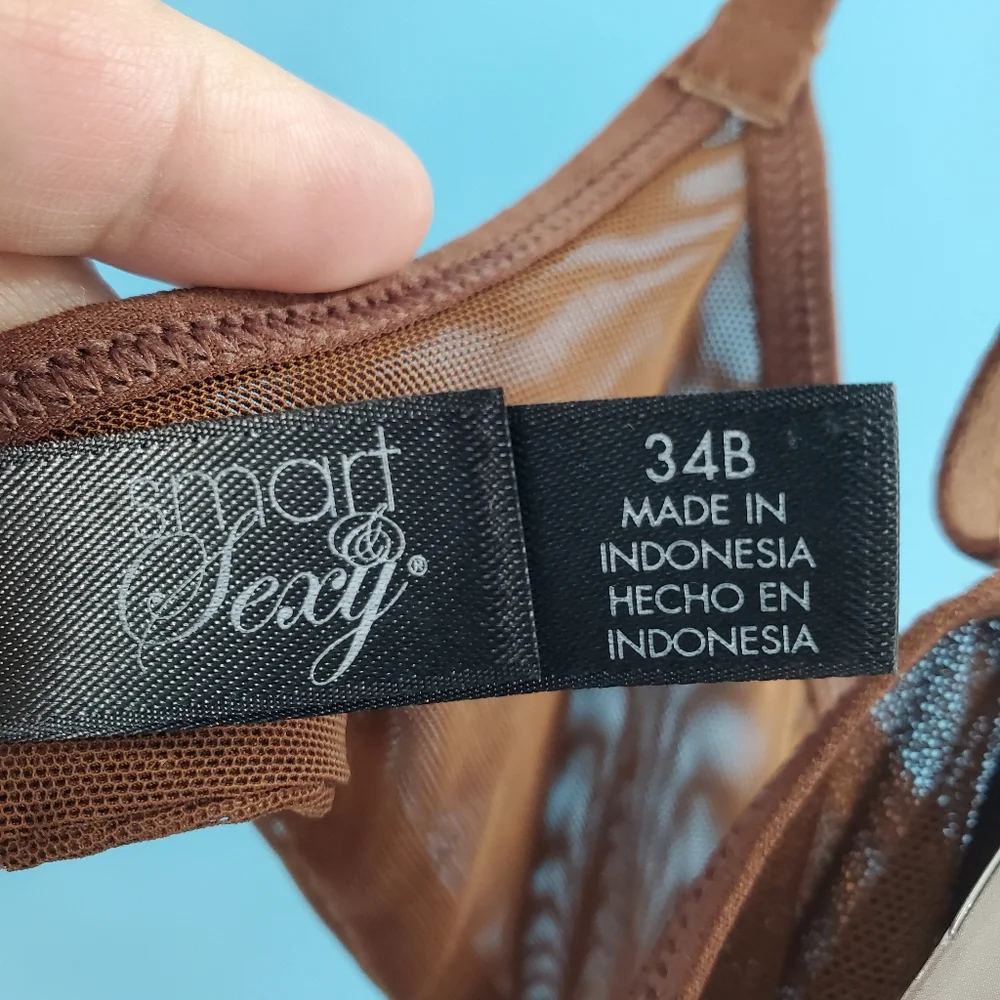 Smart and Sexy NWT brown mesh bra 34B